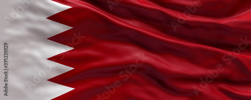 Waving flag of Bahrain - Flag of Bahrain - 3D flag background
