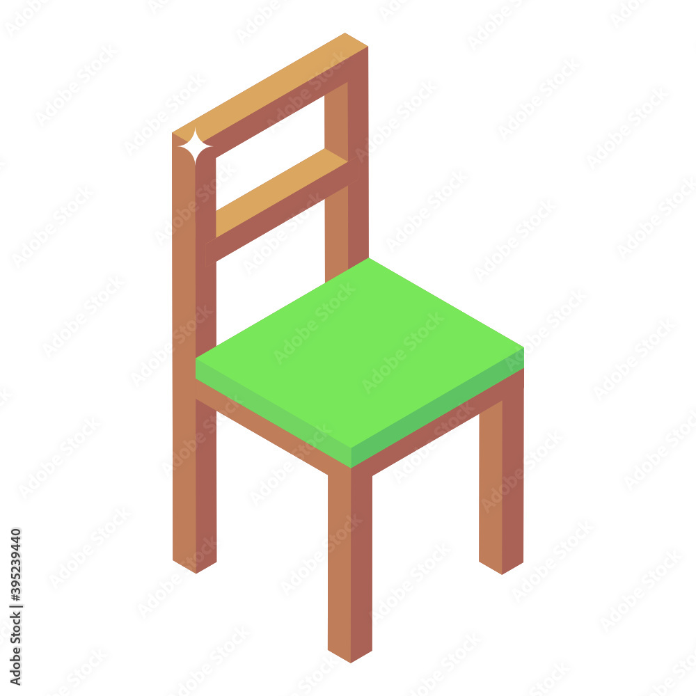 Isometric style icon of school chair, school interior
Isometric style icon of school chair, school interior