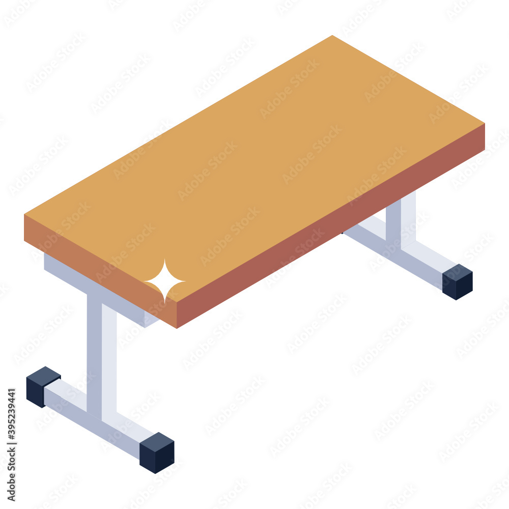 Classroom furniture, isometric style icon of student desk
Classroom furniture, isometric style icon of student desk