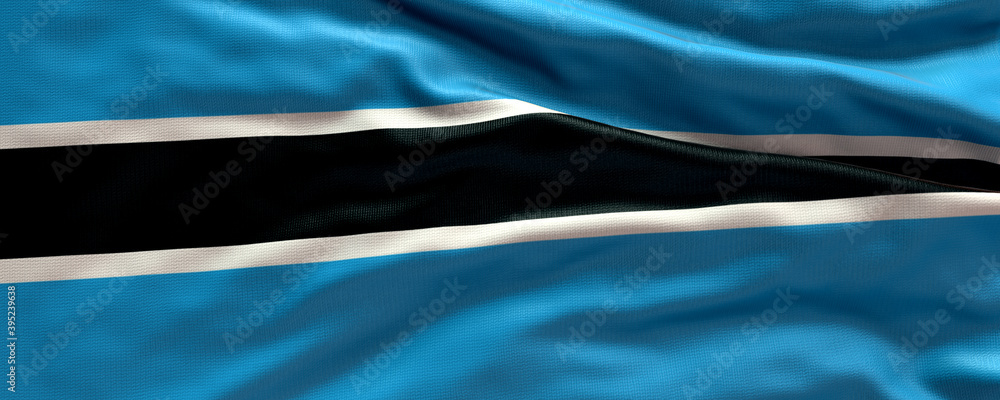 Waving flag of Botswana - Flag of Botswana - 3D flag background