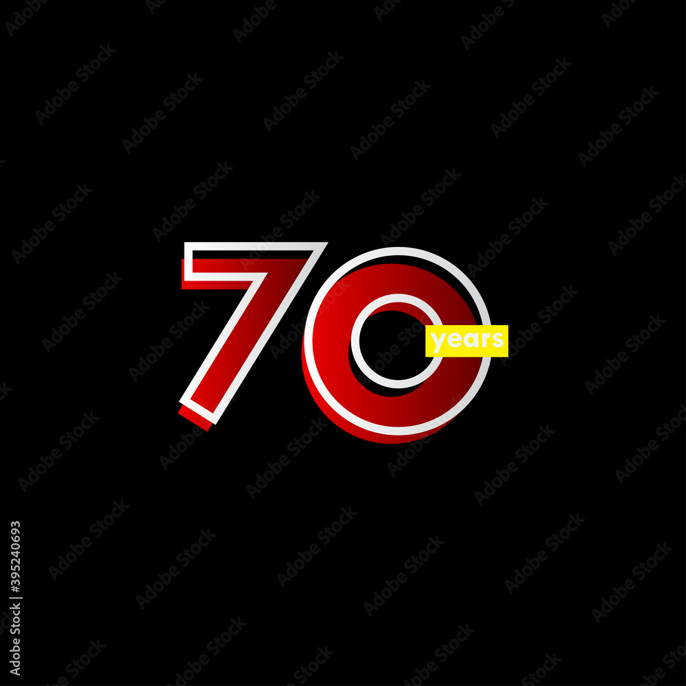 70 Years Anniversary Celebration Line Vector Template Design Illustration 70 Years Anniversary Celebration Line Vector Template Design Illustration