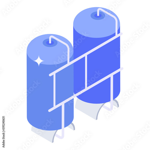
Isometric icon of water treatment container 
