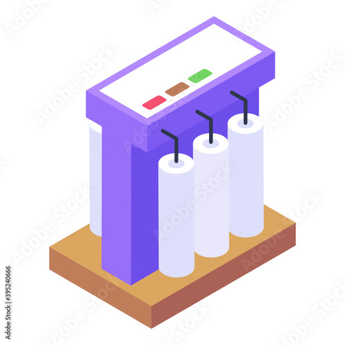
Isometric icon of water filters plant 
