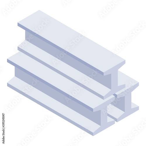 
Isometric icon of u beam, metal work tool 
