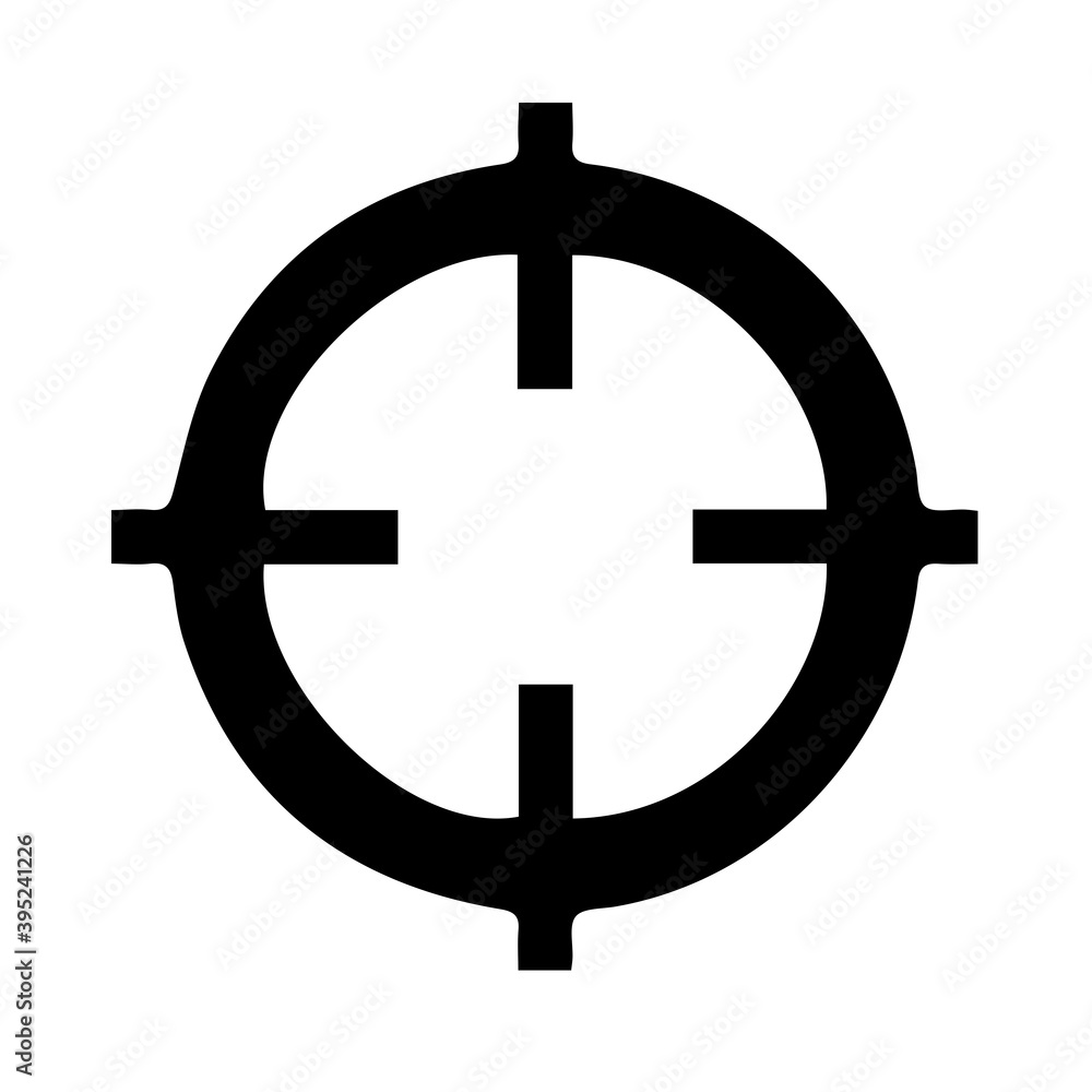 Silhouette of target on white background Silhouette of target on white background