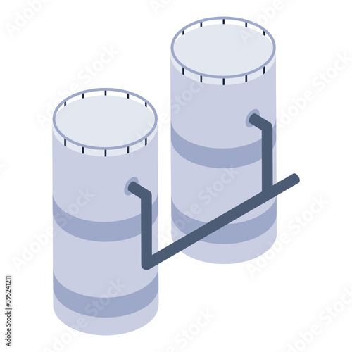 
Isometric icon of water treatment container 
