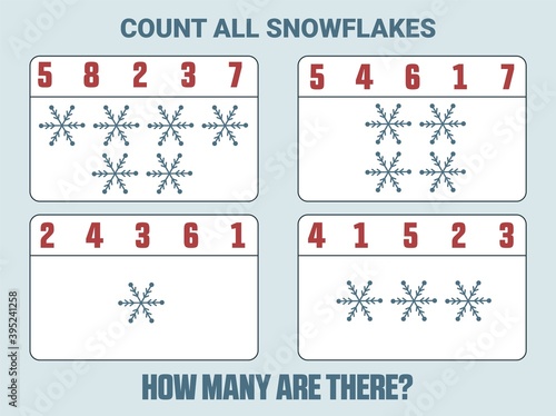 Counting Game for Preschool Children. Home schooling. Educational a mathematical game.