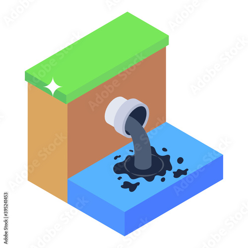 
An icon design of industrial waste, sewage treatment icon in isometric style 
