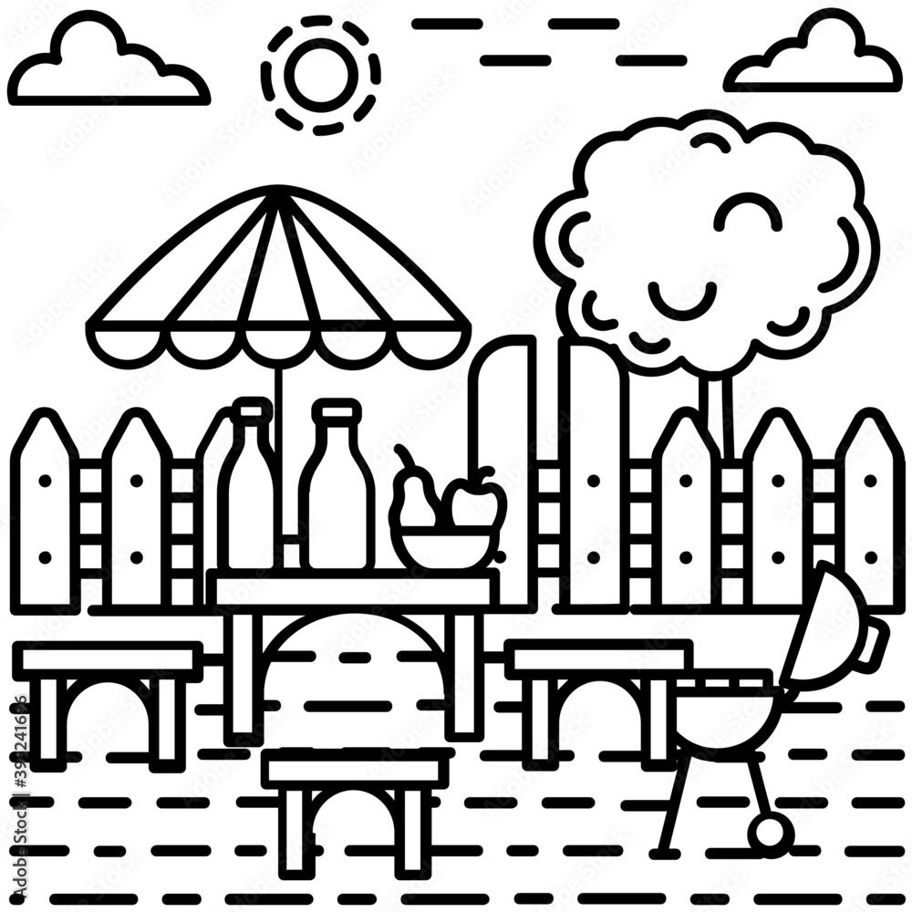 Obraz premium Patio Illustration Vector 