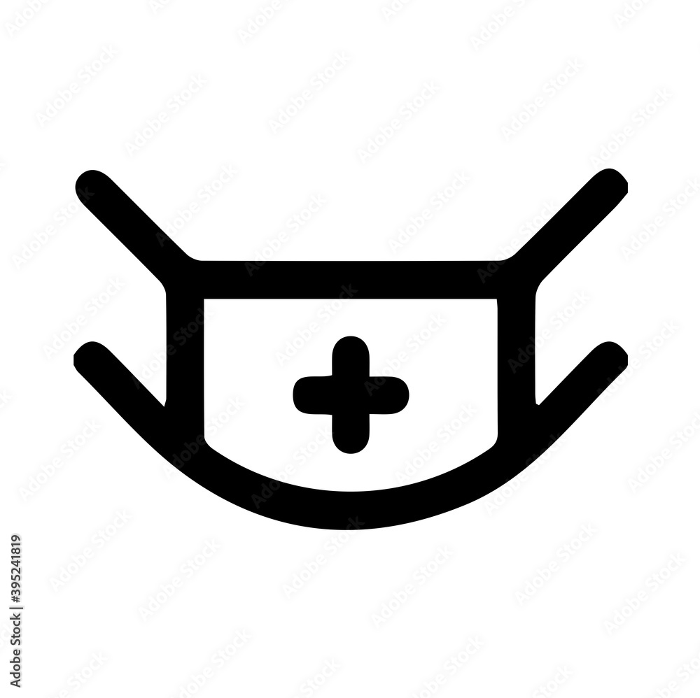 Mask silhouette on white background Mask silhouette on white background