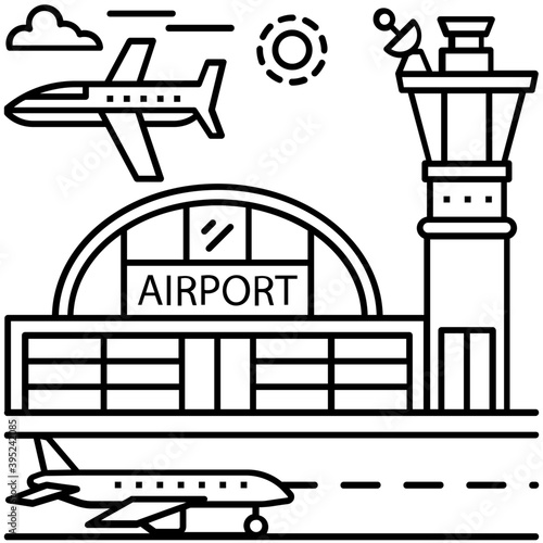 Airport Illustration Vector 