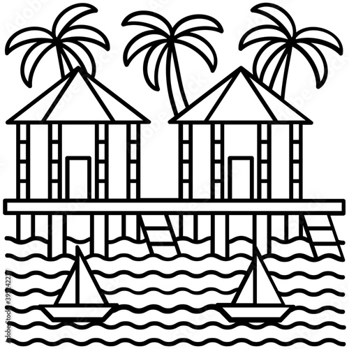 Beach House Vector 