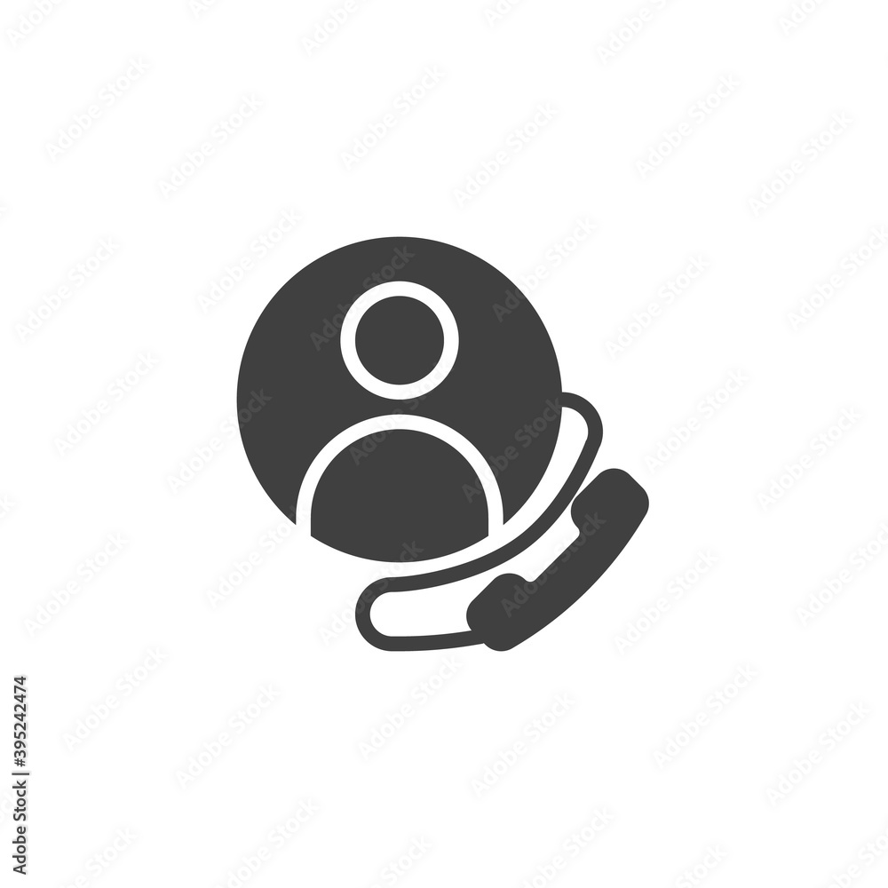 User contact call vector icon. filled flat sign for mobile concept and web design. Telephone video call glyph icon. Symbol, logo illustration. Vector graphics User contact call vector icon. filled flat sign for mobile concept and web design. Telephone video call glyph icon. Symbol, logo illustration. Vector graphics