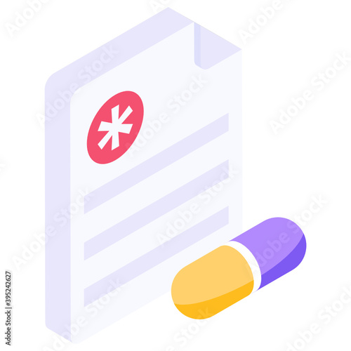 
An editable isometric vector of prescription
