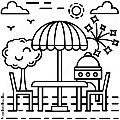 Patio Illustration Vector 