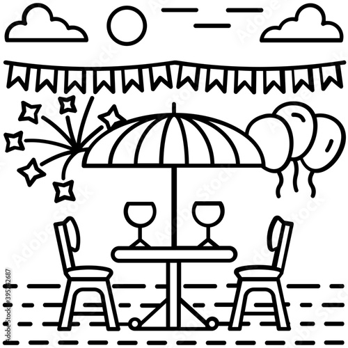 Patio Illustration Vector 