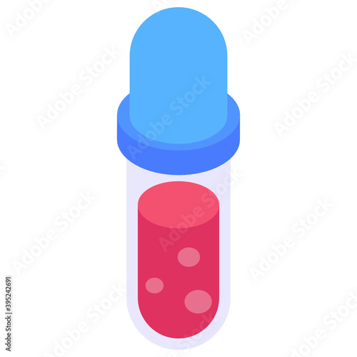 
Trendy isometric vector of haematology sample, blood test
