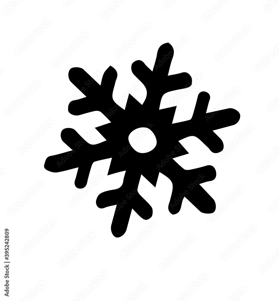 Silhouette of snowflake on white background. Silhouette of snowflake on white background.