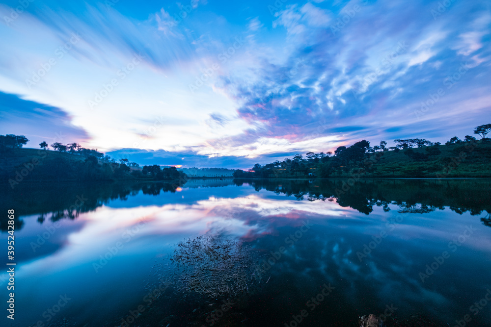 Sunset by Lake Vietnam