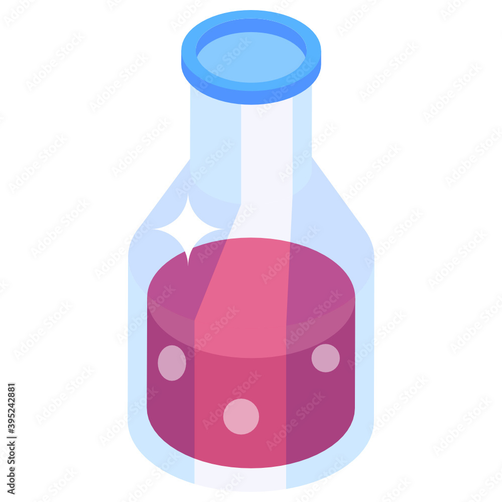 A vector of blood flask, isometric icon of laboratory flask
A vector of blood flask, isometric icon of laboratory flask