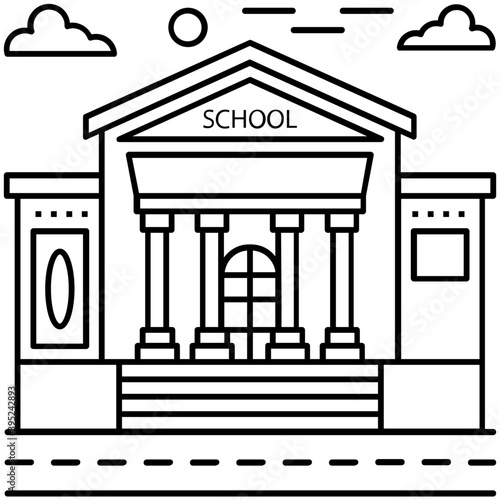 School Building Vector 