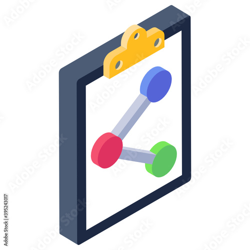 
An icon of share file, media share isometric style 
