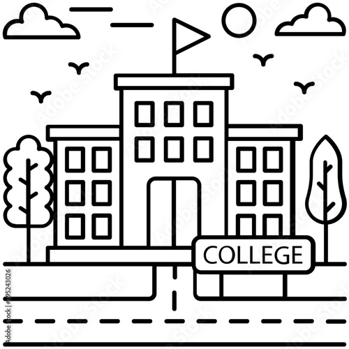 College Building Vector 