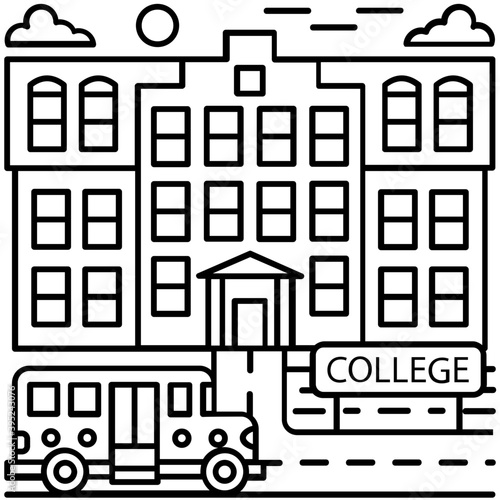 College Building Vector 