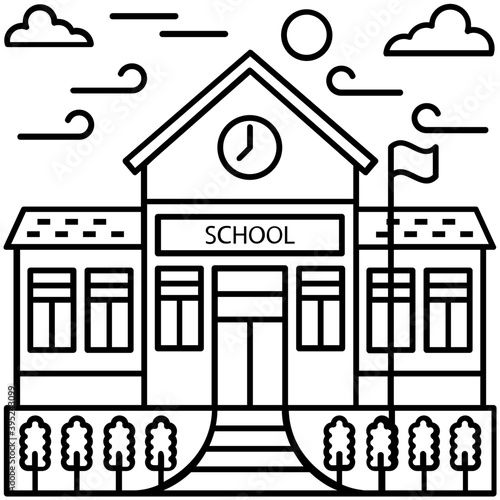 School Building Vector 