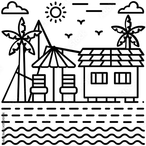 Beach House Vector 