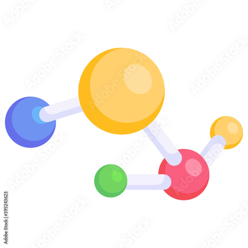 
Icon of molecules in modern isometric style 
