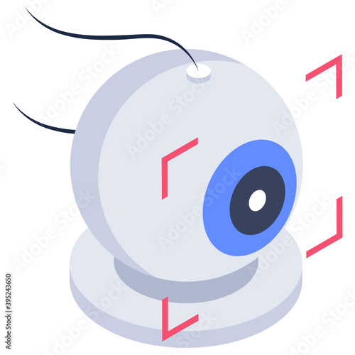 
Eyeball focus icon style, isometric vector of eye checking camera
