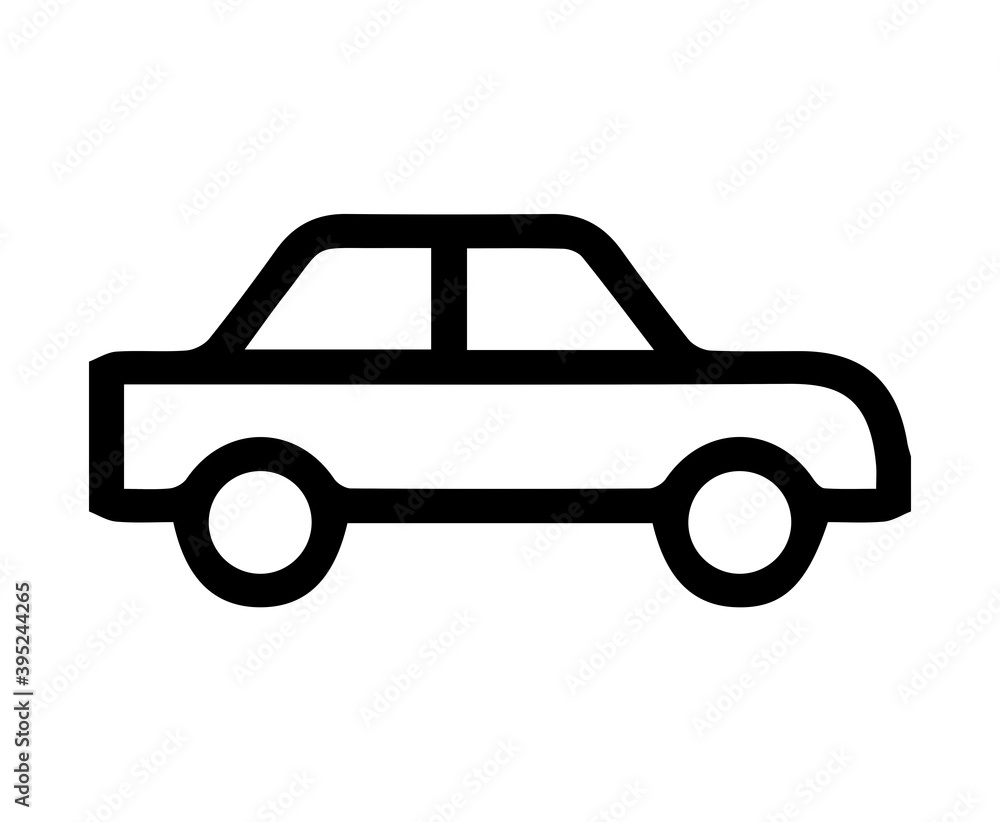 Silhouette of car on white background