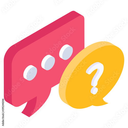 
A trendy isometric icon showing the concept of frequently asked questions
