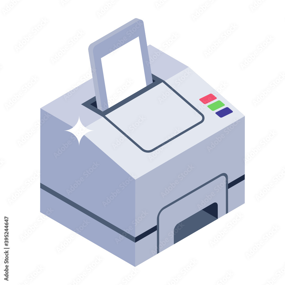 Isometric vector design of a printing machine, isometric style
Isometric vector design of a printing machine, isometric style