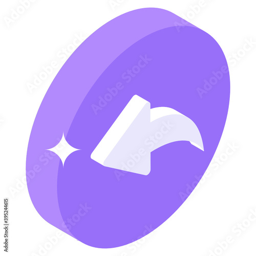 
Icon of reply in editable isometric design
