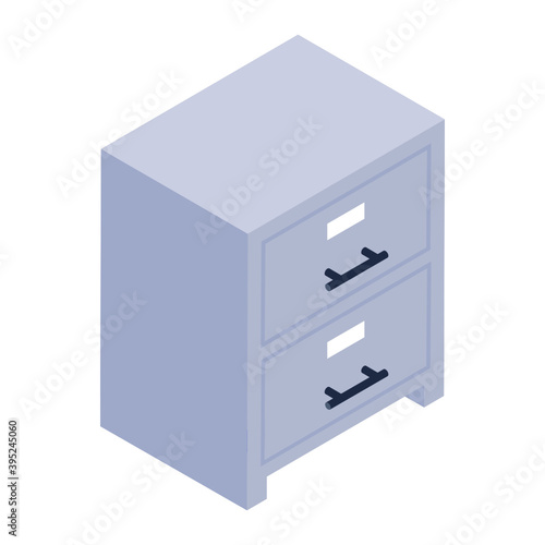 
A chest of drawers, isometric icon of cabinet 

