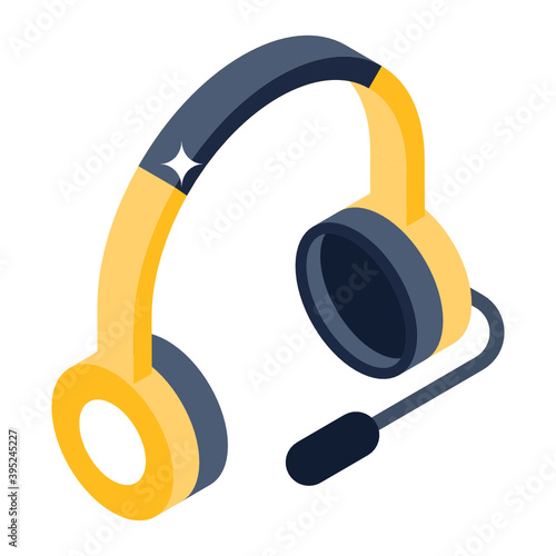 
Headphones vector style, listening audio gadget 
