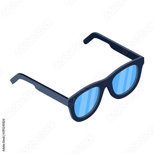 
Icon of protective eyewear, glasses vector in isometric style 
