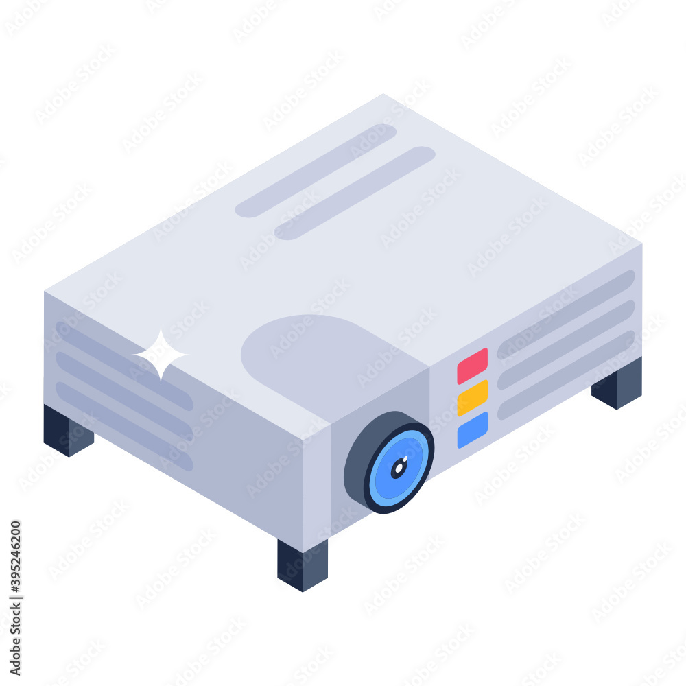 An icon design of projector, isometric vector of electronic device for presentation purpose
An icon design of projector, isometric vector of electronic device for presentation purpose