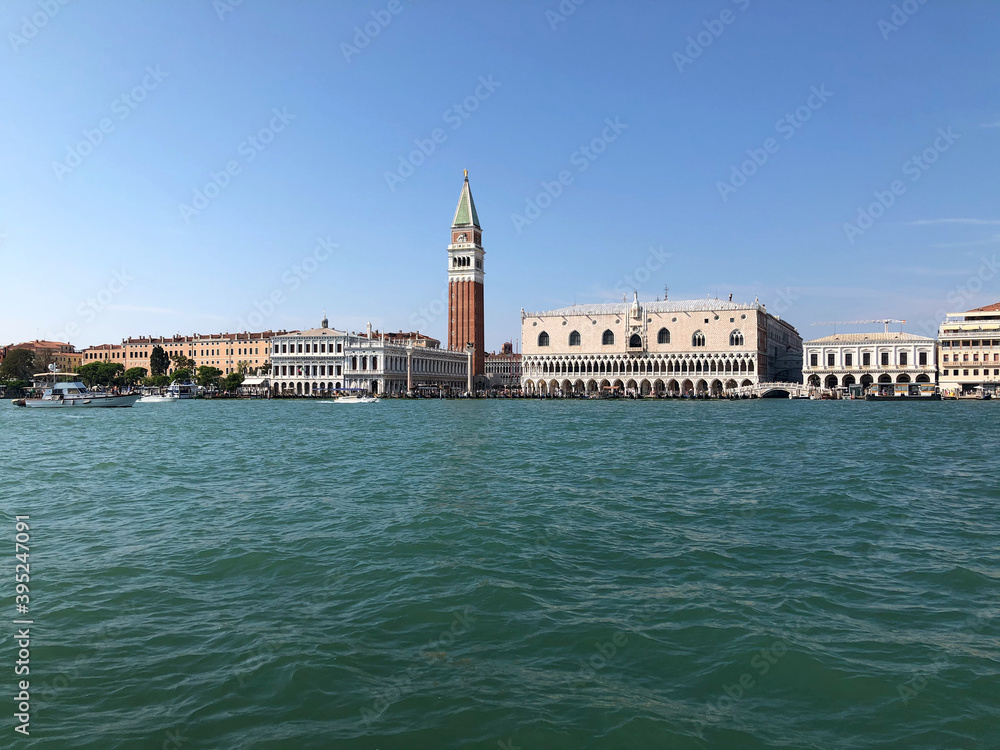 Piazza San Marco and the Doge Palace in the city of Venice, Italy