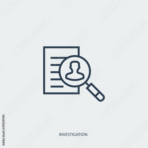 Vector outline icon of legal proceedings - investigation