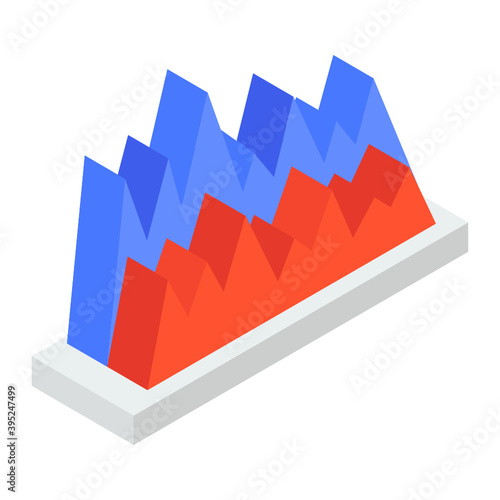 
Modern isometric icon of pyramid chart
