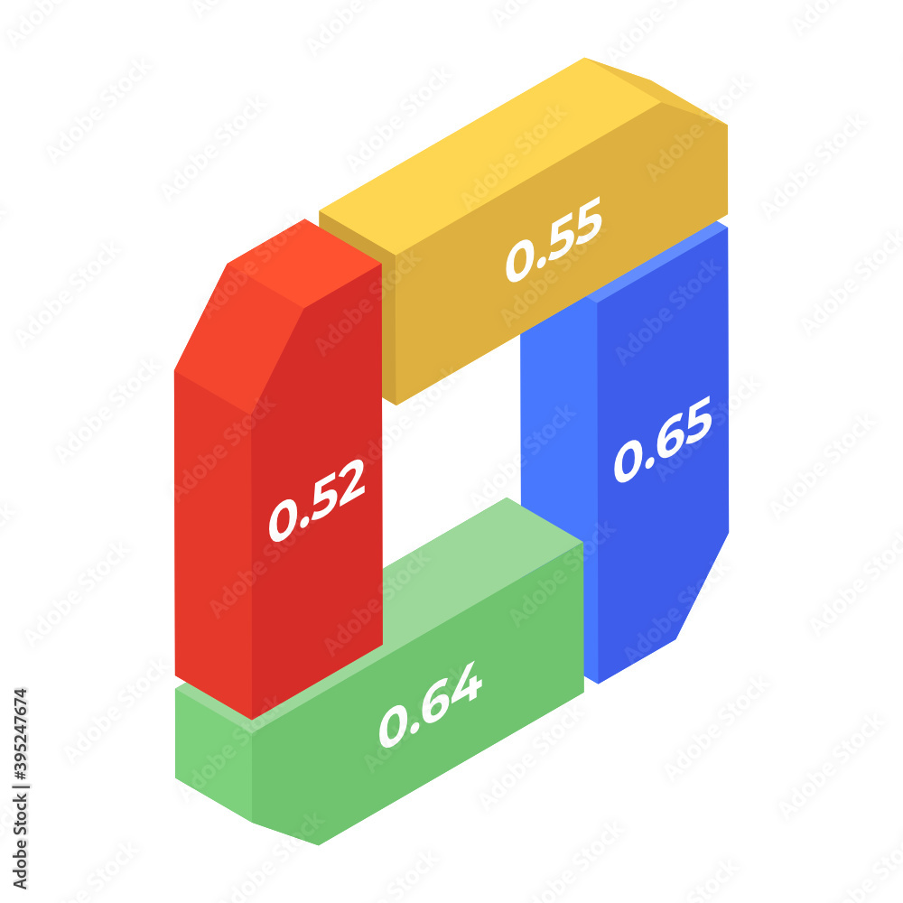 A pie chart or a circle chart in isometric vector
A pie chart or a circle chart in isometric vector