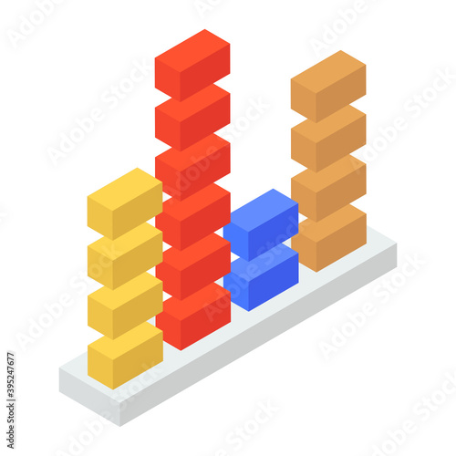 
Trendy isometric icon of bar graph
