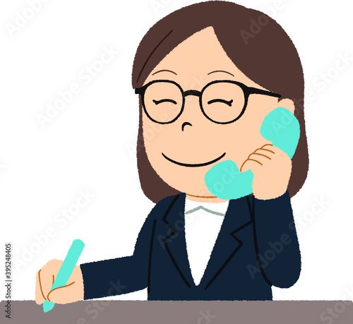 スケジュール調整する社長秘書のイラスト