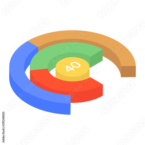  An isometric icon denoting business data 