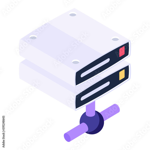 
Network server concept icon, isometric vector style 
