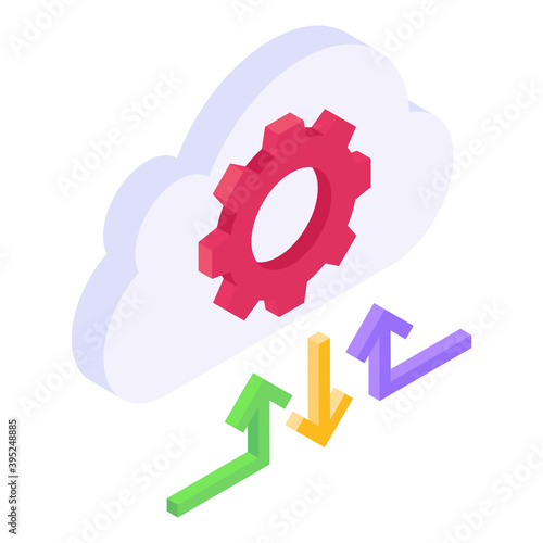 
Seo cloud icon, editable isometric design vector 
