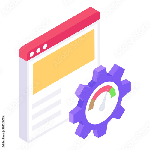 
Web page with stopwatch showcasing website speed test icon
